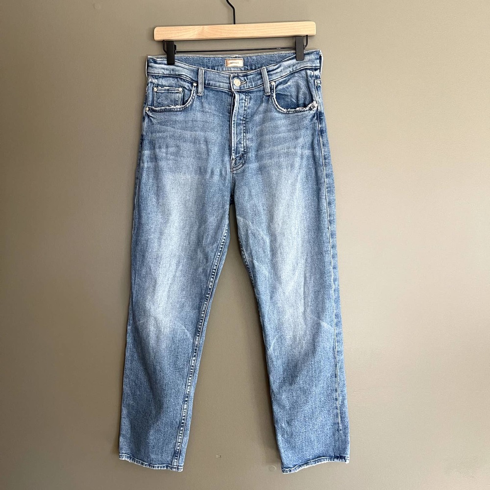 MOTHER Women's Straight Leg Jeans - Light Blue - Picture 5 of 16